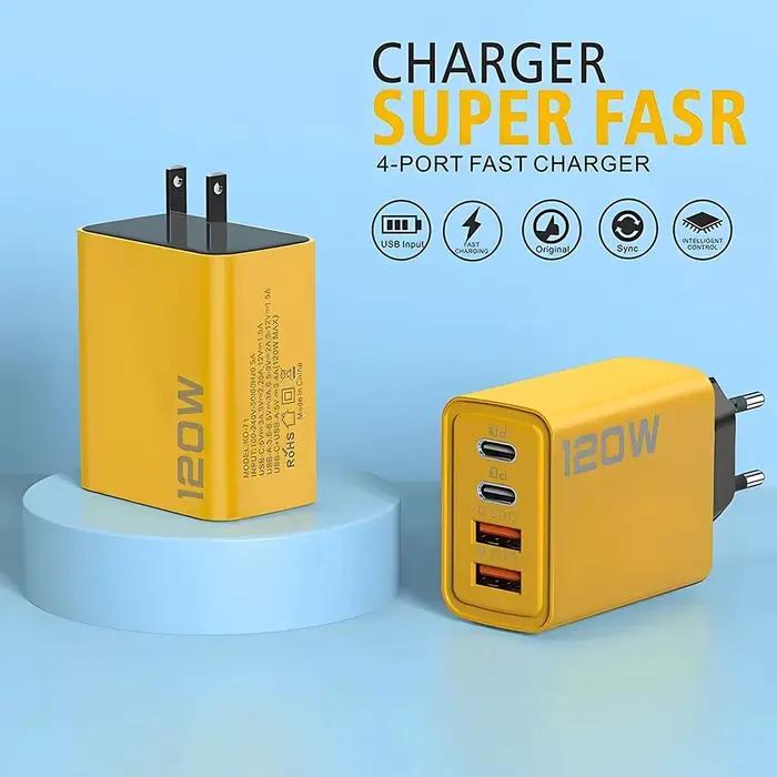 4 ports USB C PD chargeur 120W