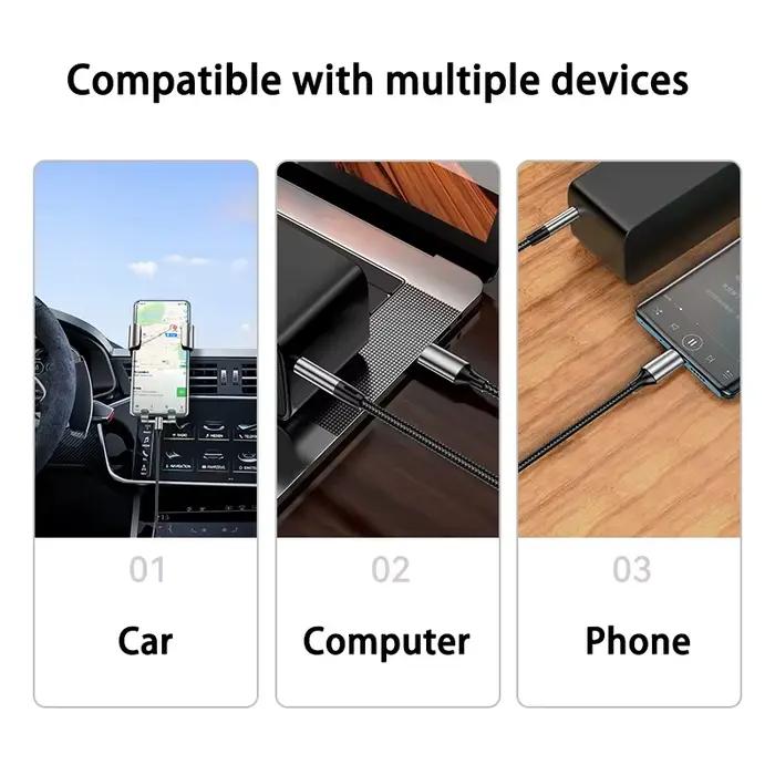 Câble Audio AUX de voiture type-c USB C à Jack 3.5mm