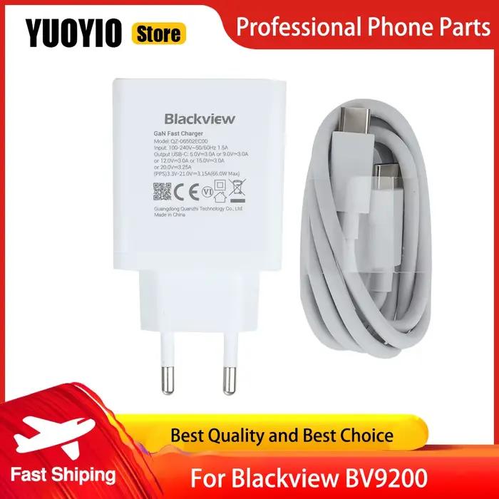 100% Original nouveau chargeur Blackview BV9200 adaptateur de charge rapide officiel + câble USB ligne de données