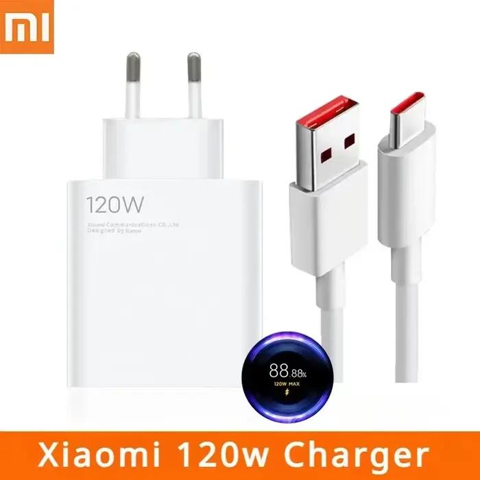 Chargeur Xiaomi 120W avec cÃ¢ble de donnÃ©es Type C 6A pour smartphones Xiaomi 12 12S 12T Pro et autres modèles 5G compatibles charge rapide puissance 120W