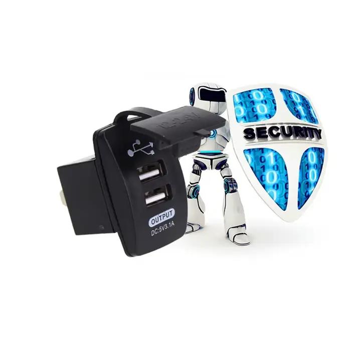 Chargeur de voiture double USB 5V 3.1A universel pour voiture moto voiture électrique ATV bateau occasion spéciale pour homme femme