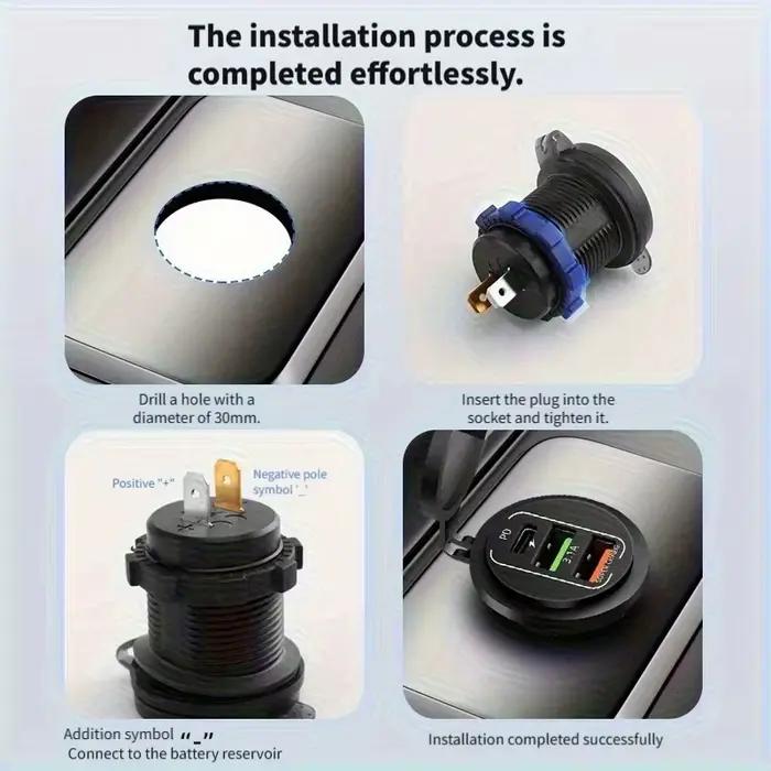 Prise de Charge USB QC3.0 et PD Type C