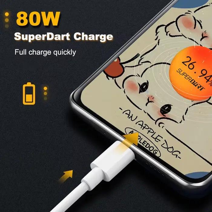 Realme câble d'origine 80W 65W Usb Type C Super Dart