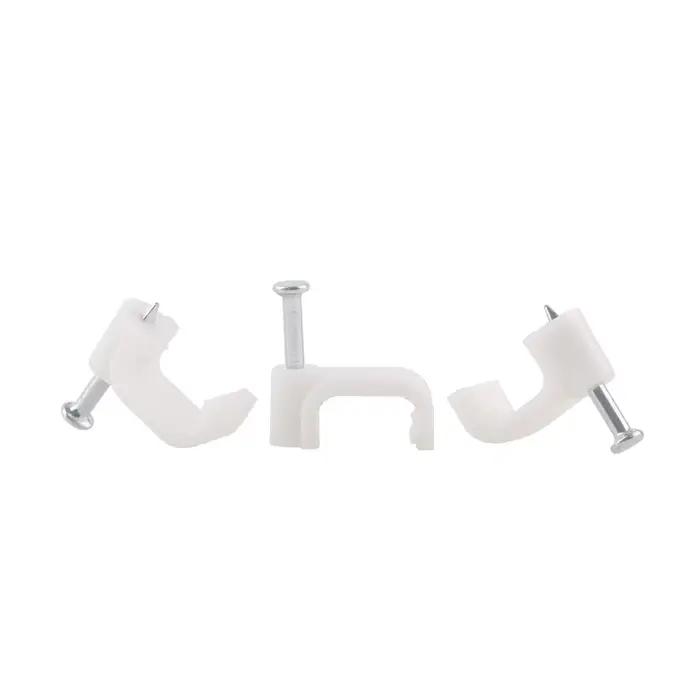 Clips de câble carrés, couleur blanche