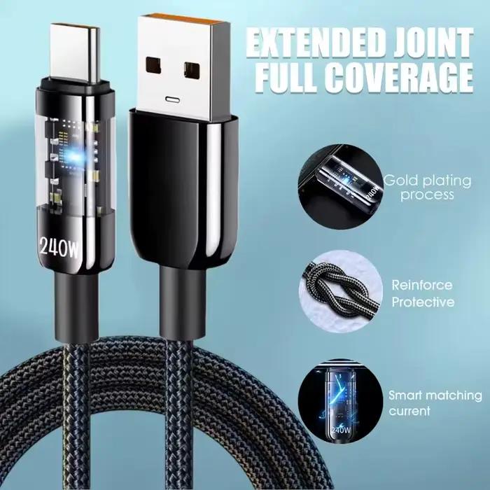 240W double ligne de charge type-c USB C à Type C câble