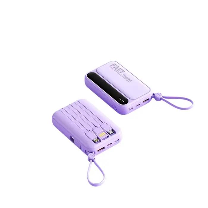 Batterie externe 10000mAh 20000mAh grande capacité avec câbles intégrés