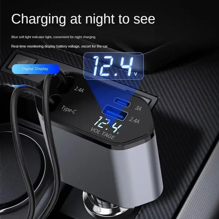 Chargeur de voiture rétractable 4 en 1