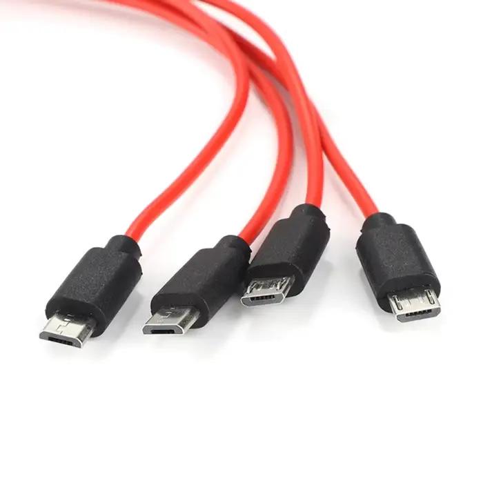 Câble de charge multiple 4 en 1, adaptateur micro USB