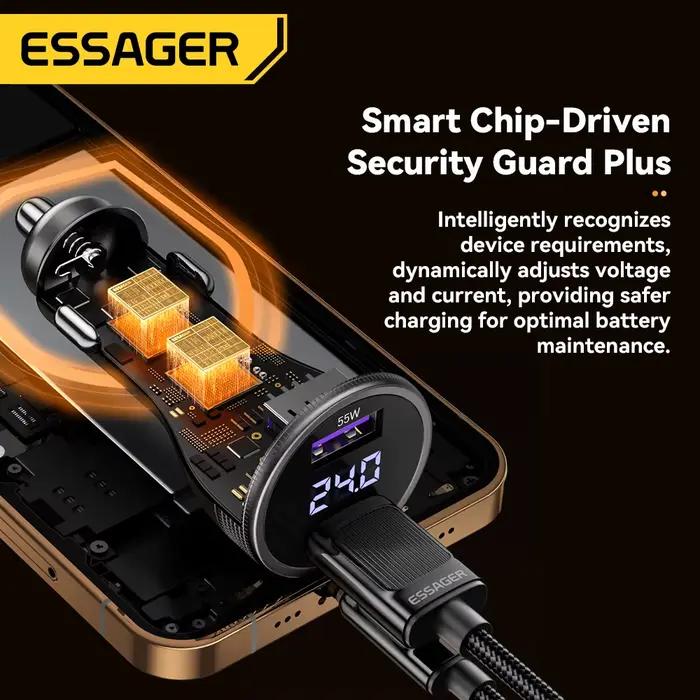 Essager 73W double Ports USB chargeur de voiture adaptateur de charge Super rapide pour Xiaomi Huawei Samsung Oneplus