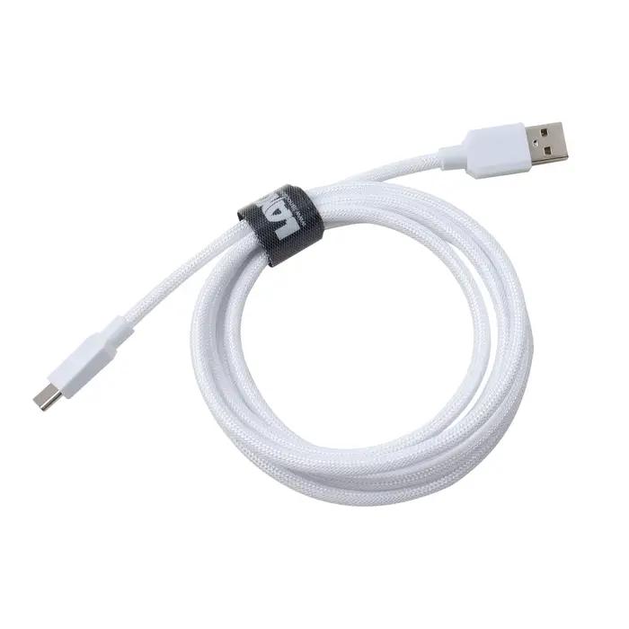 【LANO】Nouveau câble USB vers Type C double gaine blanc et bleu foncé pour clavier mécanique