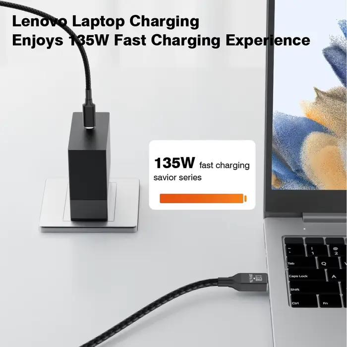 Chargeur d'ordinateur portable 20v 6.75a 135w pour Lenovo Legion y9000p y9000k y7000p type C Adaptateur secteur USB SLIM carré câble de charge