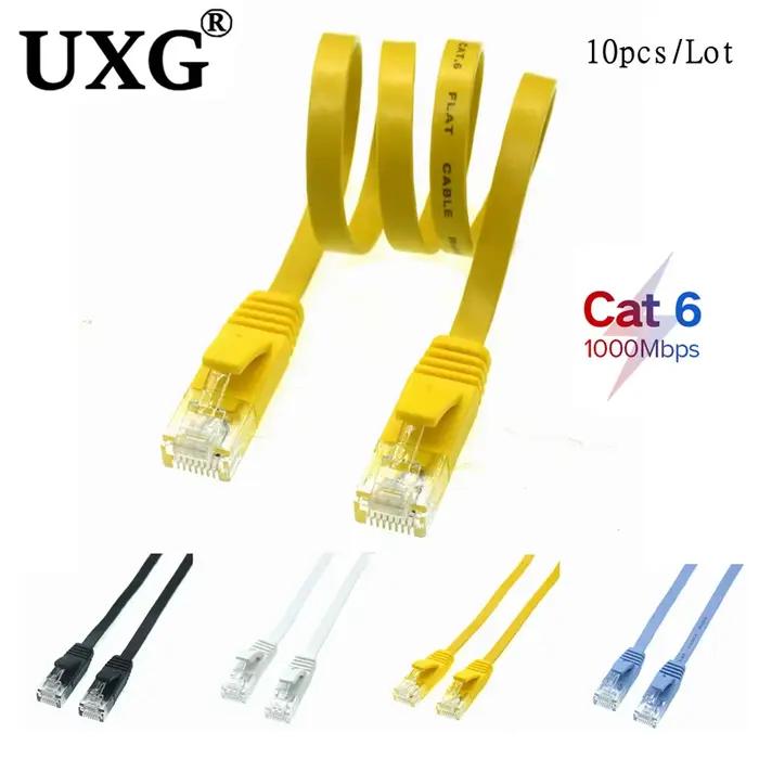 10pack 20cm 50cm 1m 3ft 2m 3m 5m 10m 20m 30m 40m 50m câble CAT6 plat UTP Ethernet