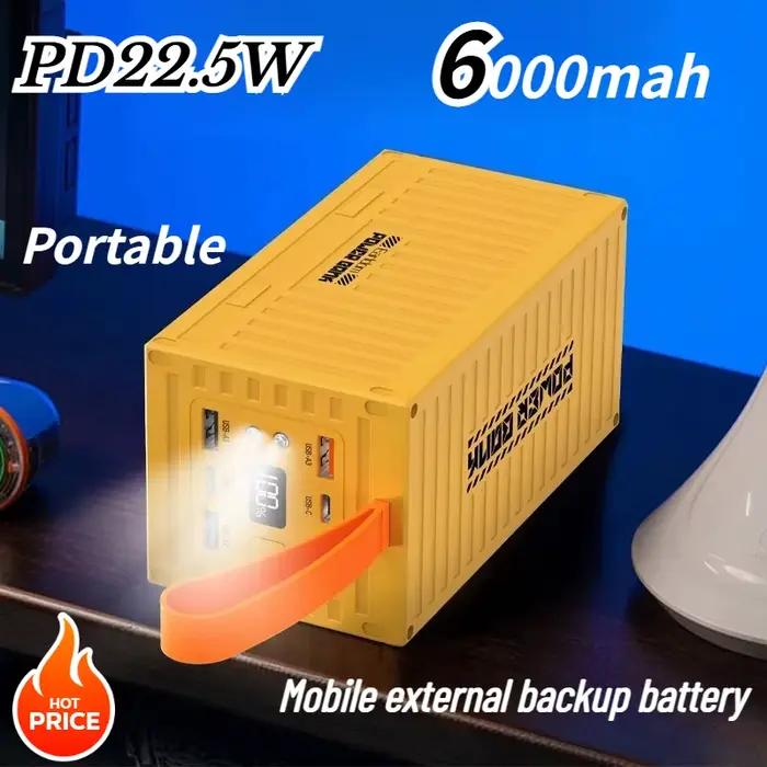 Batterie externe 60000 mAh PD22.5W QC3.0 avec affichage numérique et lampe de poche pour charge rapide de smartphones et tablettes
