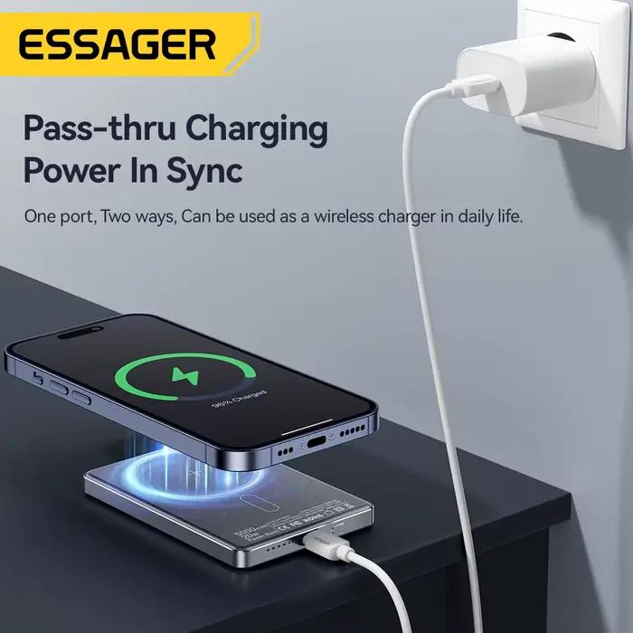 Essager-Batterie externe magnétique sans fil mince