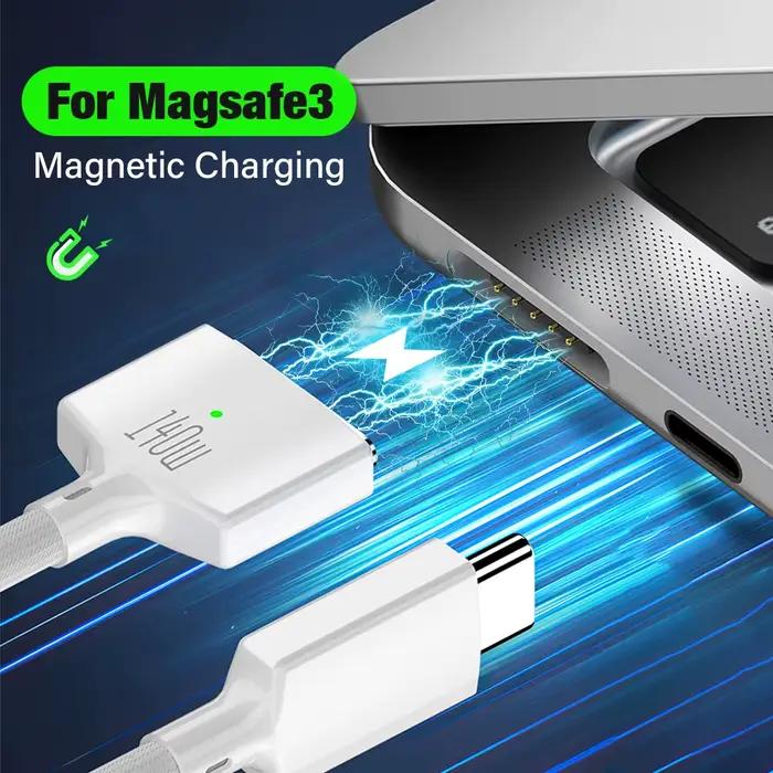 Câble magnétique de charge rapide USB Type C vers MagSafe3 140W PD 3.1 pour Macbook Air Pro 14 16 M2 Mac MagSafe 3