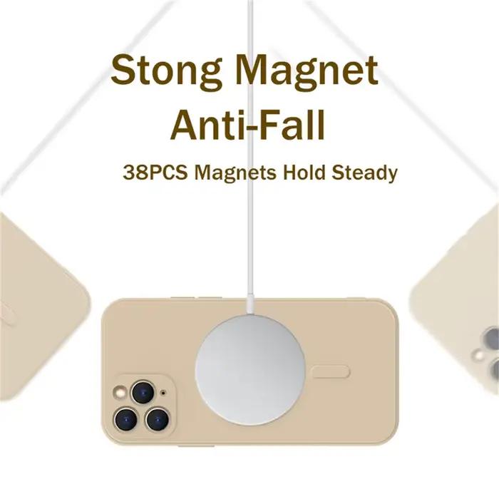 Pour Magsafe étui de Charge magnétique sans fil pour iPhone 16 17 15 14 13 12 11 Pro Max Plus Mini 16e housse de sangle en Silicone liquide souple