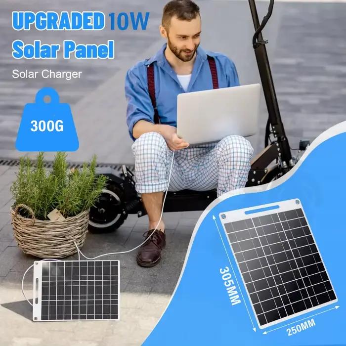 Chargeur solaire portable d'urgence avec double interface USB pour camping randonnées voyages en plein air recharge des téléphones lampes de poche ventilateurs