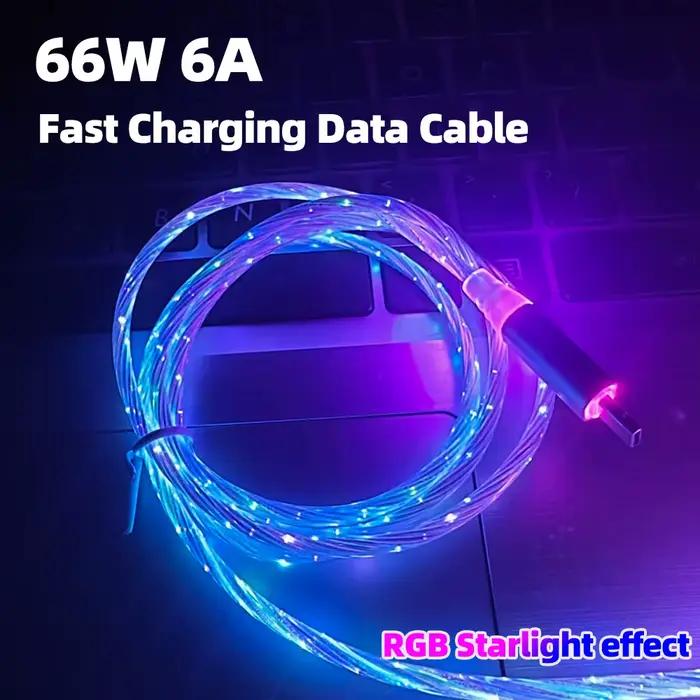Câble USB vers C à charge rapide RGB 66W 6A