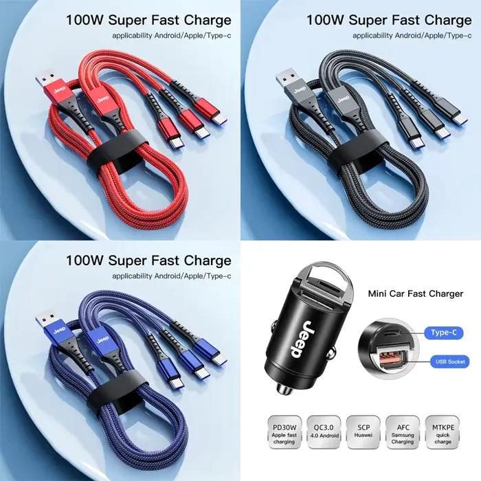 Chargeur intérieur de voiture 3 en 1