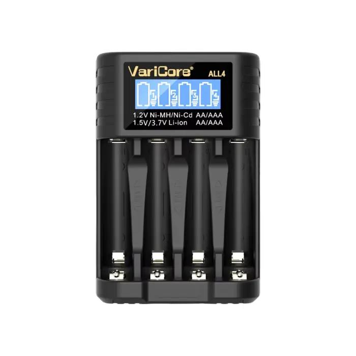 Chargeur de batterie intelligent LCD ALL4 à 4 emplacements pour piles Ni-MH Ni-Cd AA AAA 1