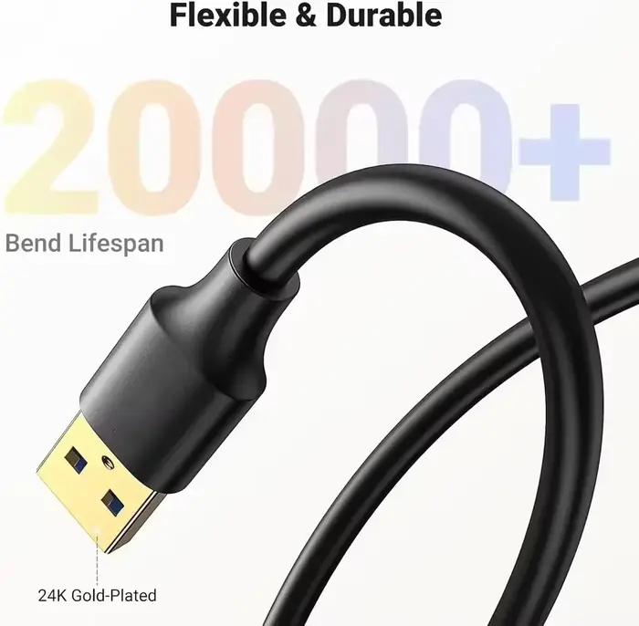 Câble d'extension USB 3.0 pour Smart TV Xbox One SSD PC portable avec blindage en cuivre et aluminium pour transfert rapide de données occasions spéciales