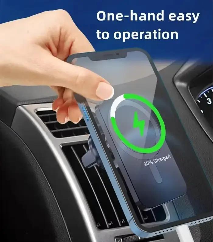 MagSafe – chargeur de voiture sans fil rapide 30W, pour iPhone 17 16 15 14 13 12 Pro Max Samsung Xiaomi, support de téléphone magnétique pour grille d'aération