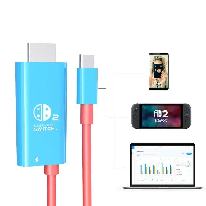 Câble adaptateur USB C vers HDMI Compatible avec Nintendo Switch 2