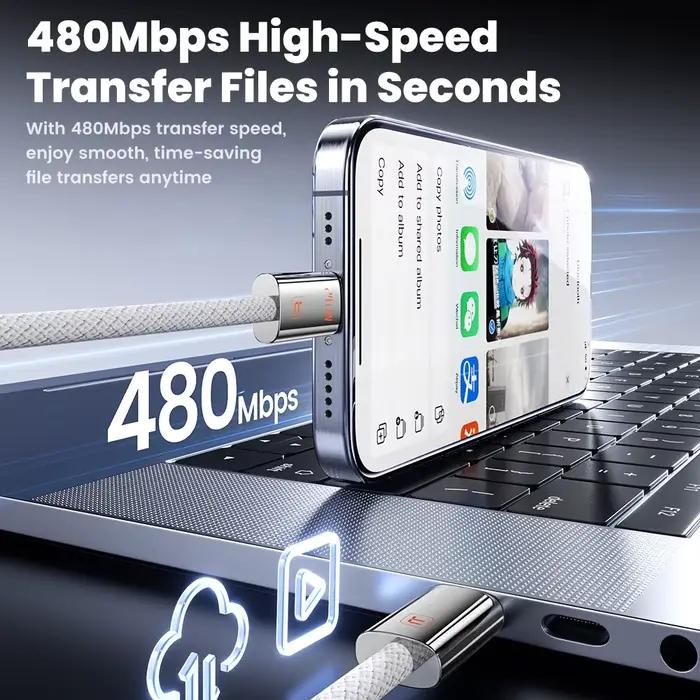 Toocki 3 pièces USB C vers USB C câble PD 60W/100W/240W charge rapide Type C cordon de chargeur pour Macbook iPhone Samsung Xiaomi OPPO Vivo