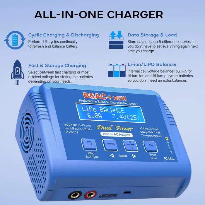 IMAX B6AC + chargeur de batterie 15V 6A adaptateur intégré Lipo NiMh Li-ion ni-cd numérique RC Balance