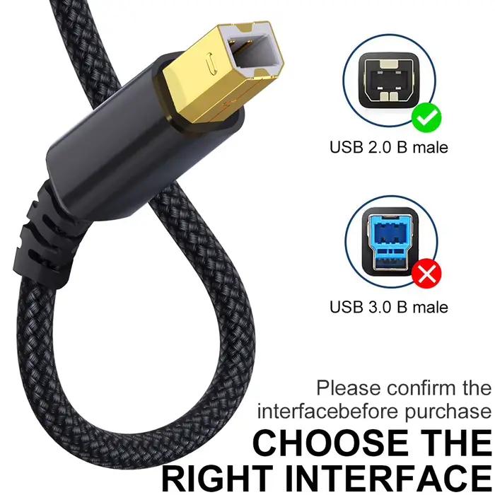 Câble d'imprimante USB Type C vers USB B
