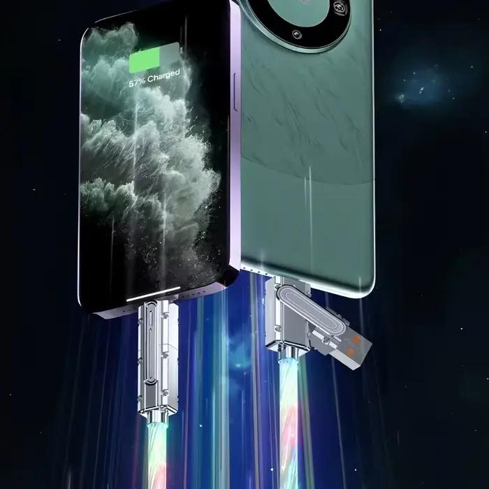 Câble de charge rapide RGB 4 en 1 240W, câble USB Type-C PD - Câble multifonction USB vers Type-C pour la charge rapide des téléphones et des ordinateurs portables