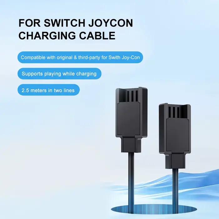 Câble de charge USB 2 en 1 pour manettes Joy-Con longueur 2,5mètres portable pour Nintendo Switch joueurs occasions spéciales voyages