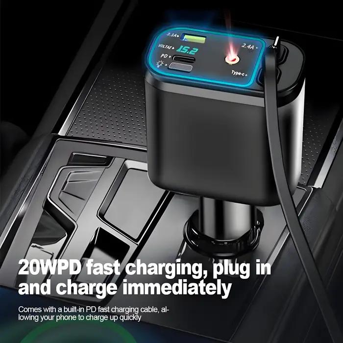 Chargeur de voiture rétractable 120W