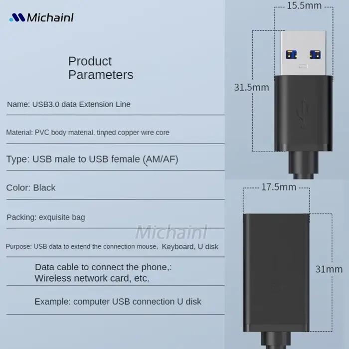 Câble d'extension USB 0.5/1/2/3/5 M