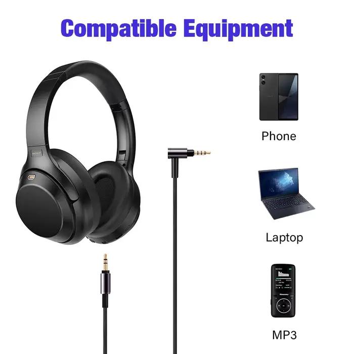 Câble Aux Jack 3.5mm pour écouteurs Sony WH 1000 XM2 XM3 XM4 XM5 H900N 800 MDR 1000x ATH MSR7