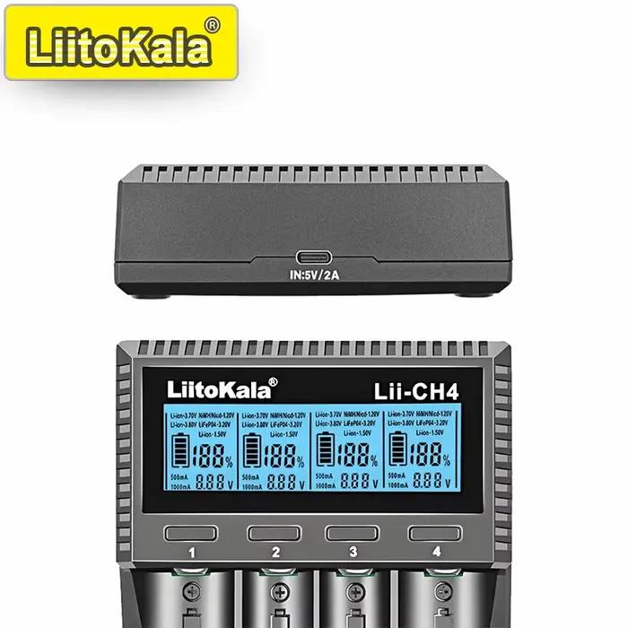 Lii-CH4 chargeur intelligent pour 18650/21700/26650/AA/AAA/Ni-MH/Li-ion