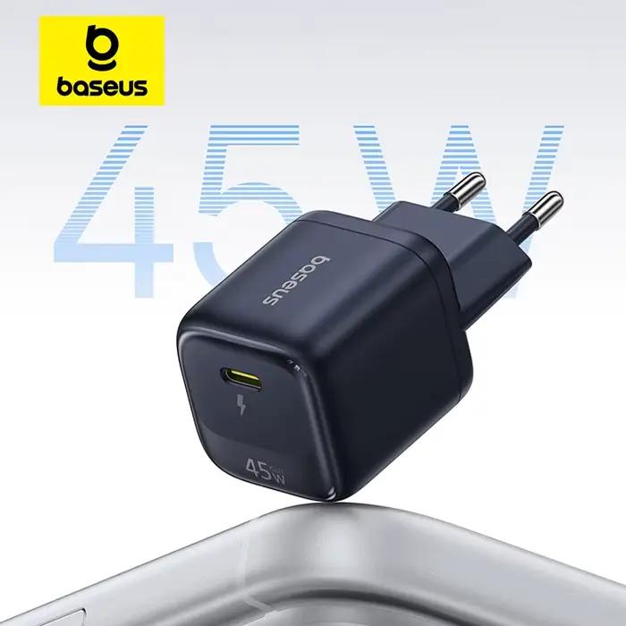 Chargeur GaN Baseus 45W pour iPhone 17 16 15 14 13 Pro Max