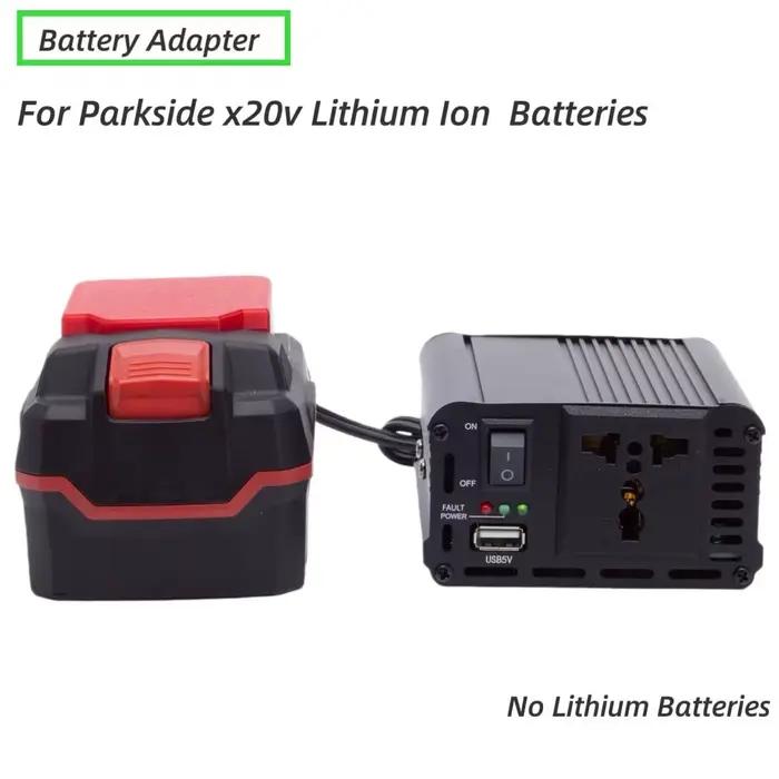 Station d'alimentation portable 200W pour batteries au lithium Lidi Parkside X20V Team avec onduleur USB