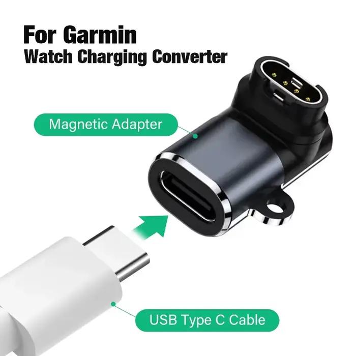 Adaptateur de charge rapide USB Type C vers 4 broches pour montres Garmin Fenix 7/6/5/7X/6X/5X / Venu 2 Plus –