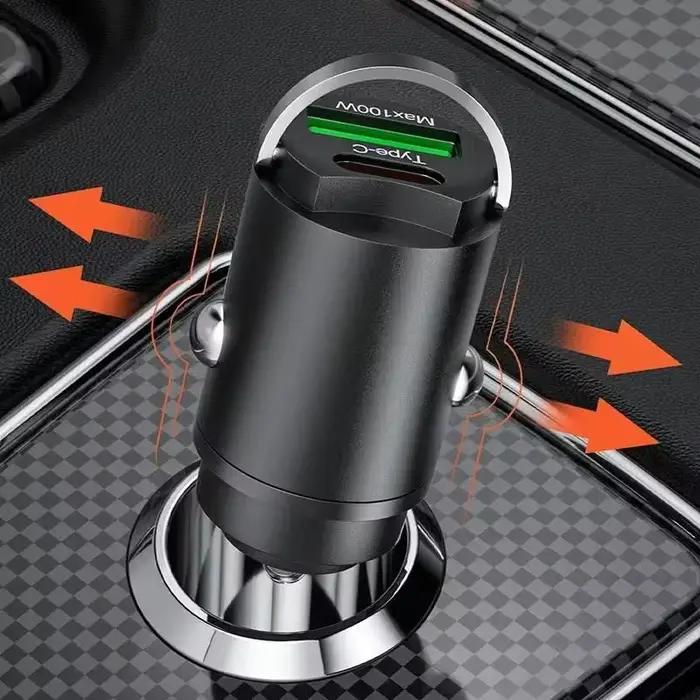 Mini chargeur de voiture USB 100W Type C QC3.0 PD