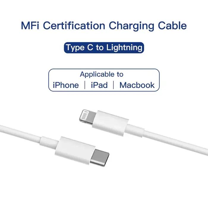 Pour iPhone 14 13 câble Lightning PD 30W cordon de charge rapide certifié MFi USB C vers