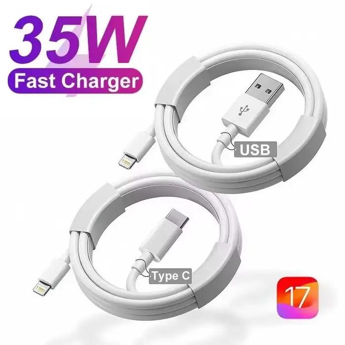 Pour PD 35W chargeur rapide USB Type C pour iPhone 15 14 13 12 11 Pro Max Mini Plus XR XS câble de données de charge accessoires