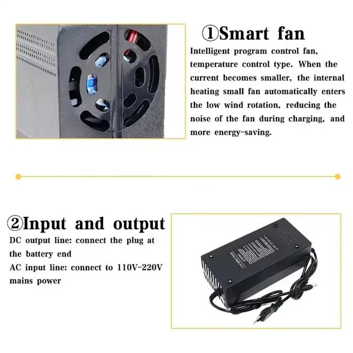 Chargeur Li-ion 12V 14.8V 24V 36V 48V 60V 72V