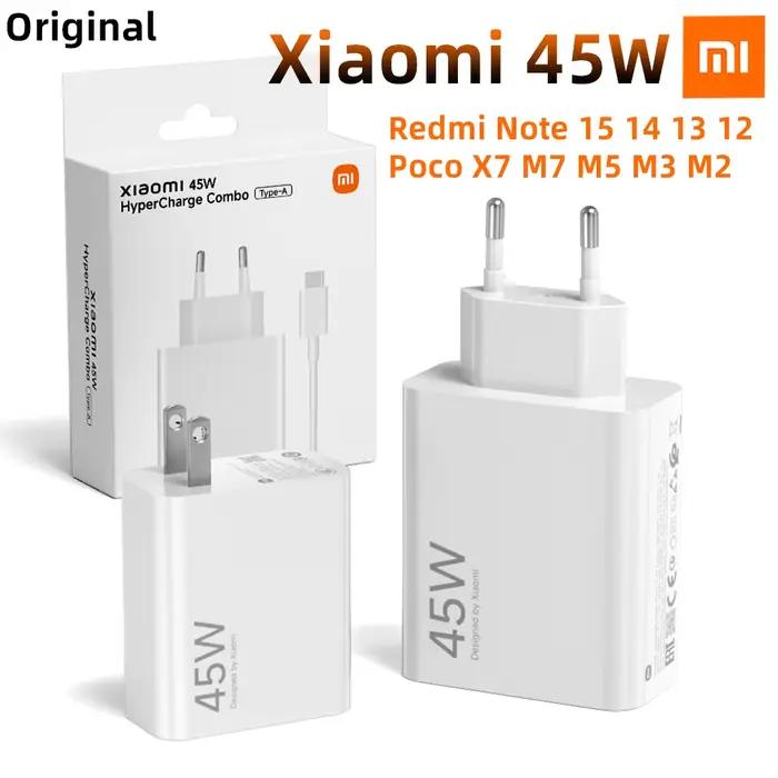 Chargeur Xiaomi 45W Turbo Original Blanc avec Câble Type-C pour Smartphones Occasions Spéciales Recharge Rapide Élégant à Offrir