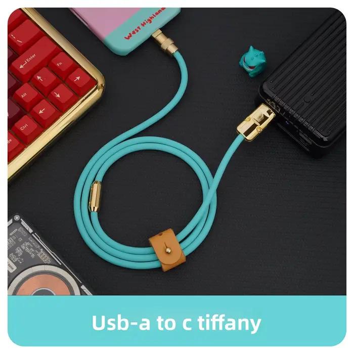 Câble de données USB vers Type-C en silicone et métal