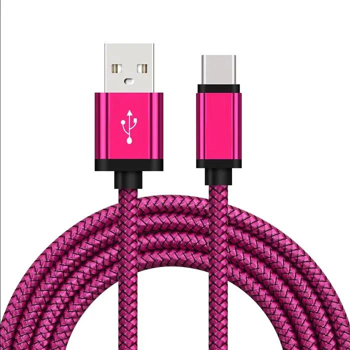Câble USB Type-C pour Recharge Rapide de Batterie Compatible avec Samsung Galaxy A51 A71 A5 A70 A81 M31 A12 S21 S10 S10E S9 A50 en Argent Bleu Brun Or Rose Noir Vert 2m 3m