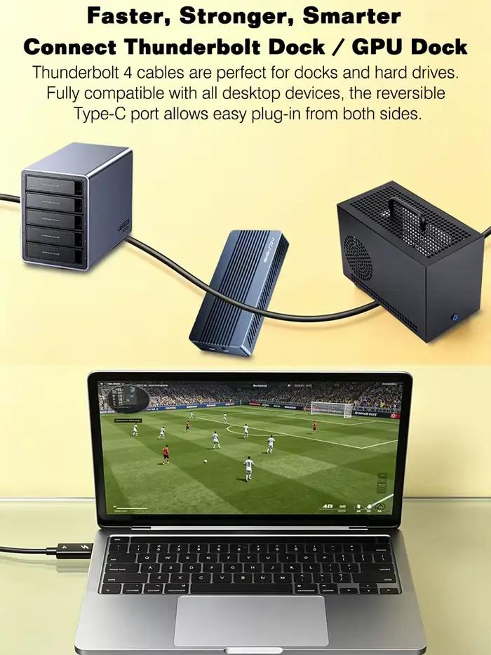 Câble Thunderbolt 4 plaqué argent