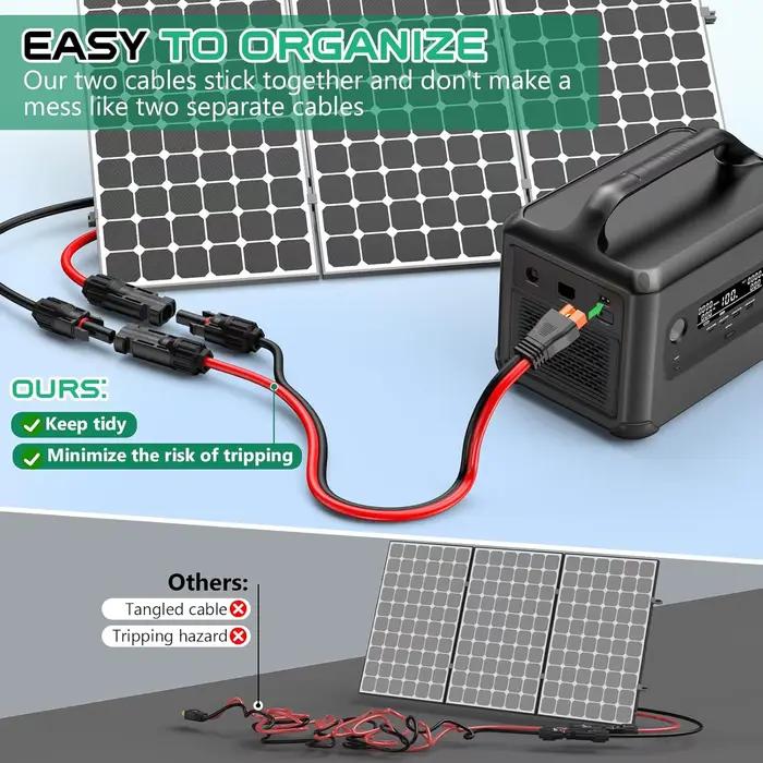 JMUYTOP pour centrale électrique Portable EcoFlow XT60i câble d'extension 12AWG 118 pouces/3M