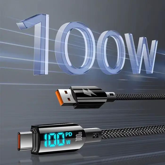 Câble USB Type C vers Type C avec affichage numérique créatif