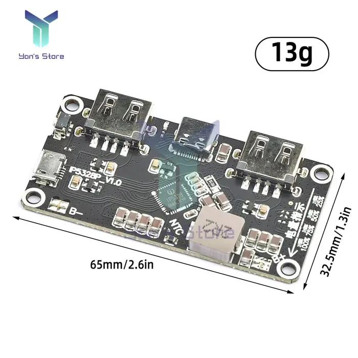 IP5328P double USB 18650 chargeur de batterie trésor tpye-c 3.7V à 5V 9V 12V Step UP